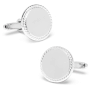 .925 Sterling Silver Engravable Cufflinks-CLI-RR-118-RND