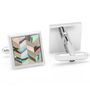 Abalone and Black MOP Chevron Cufflinks