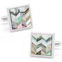 Abalone and MOP Chevron Cufflinks