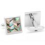 Abalone and MOP Chevron Cufflinks