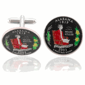 Alabamian Quarter Coin Cuff Links