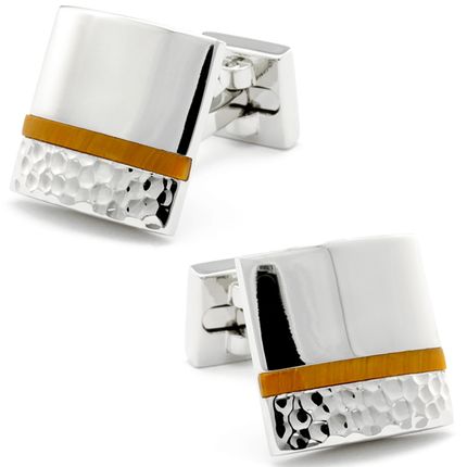 Amber and Silver Duo Cufflinks