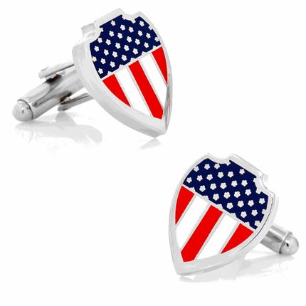 American Flag Shield Cufflinks