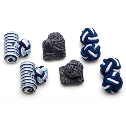 Anchors Away Silk Knot Combo Cufflinks