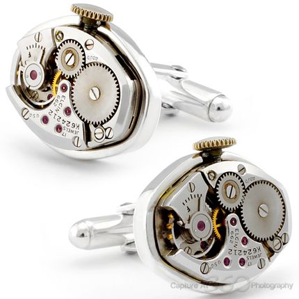 Antique 20th Century Mechanical Watch Cufflinks