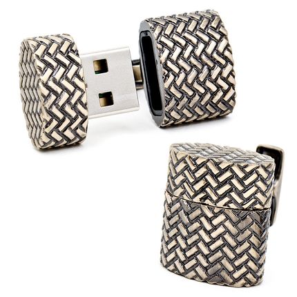 Antique Gold Oval 4Gb Usb Flash Drive Cufflinks