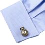 Antique Gold tone Roman Numerals Pocket Watch Cufflinks