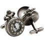 Antique Silver tone Roman Numerals Pocket Watch Cufflinks