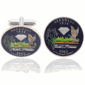 Arkansan Quarter Coin Cuff Links