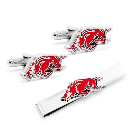 Arkansas Razorbacks Cufflinks And Tie Bar Gift Set