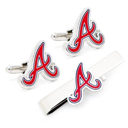 Atlanta Braves Cufflinks And Tie Bar Gift Set