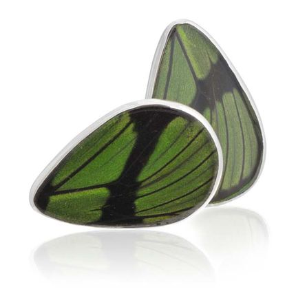 Aymara Green Tea Leaf Butterfly Cufflinks