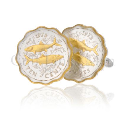 Bahamas 10-Cent 2 Bonefish Cufflinks