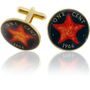 Bahamian Star Fish Penny Coin Cuff Links