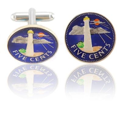 Barbadian Lighthouse Coin Cuff Links