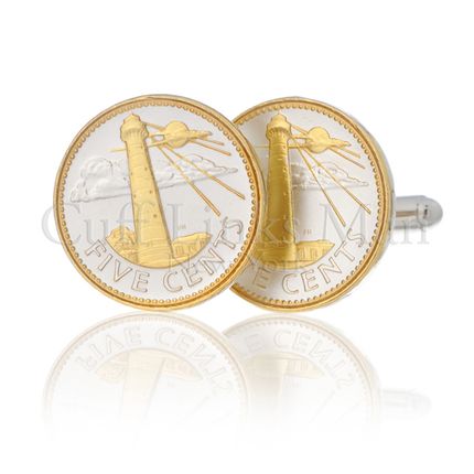 Barbados 5-Cent Light House Cufflinks
