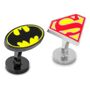 Batman and Superman Enamel Cufflinks Set