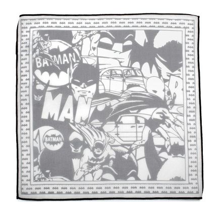 Batman Cotton Pocket Square with Black Trim