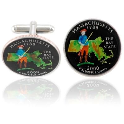 Bay Stater Quarter Coin Cufflinks