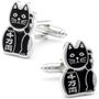 Beckoning Black Lucky Cat Cufflinks