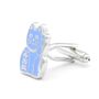 Beckoning Blue Lucky Cat Cufflinks