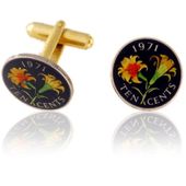 Bermudian Lily Ten Cents Coin Cuff Links