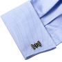 Black and Grey Horizontal Striped Bowtie Cufflinks