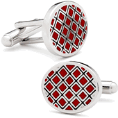 Black And Red Quilted Cufflinks