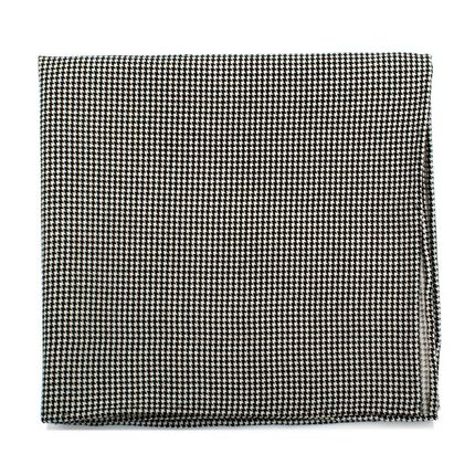 Black and White Houndstooth Silk Pocket Square