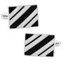 Black and White Rectangle Repp Stripe Cufflinks