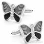 Black Butterfly Wave Cufflinks