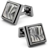 Black Chrome and Pearl Meld Cufflinks
