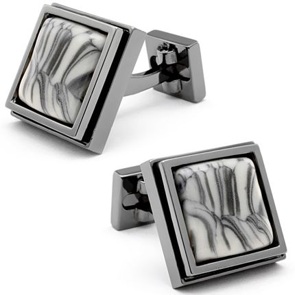 Black Chrome and Pearl Meld Cufflinks