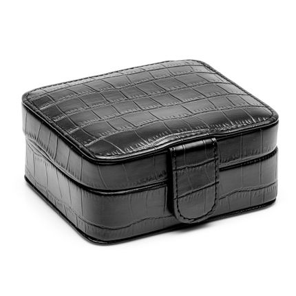 Black Croc Compartment Travel Case