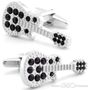 Black Crystal Rock Guitar Cufflinks