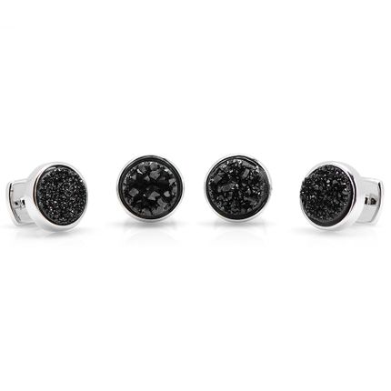 Black Druzy Studs