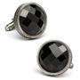 Black Faceted Cats Eye Cufflinks