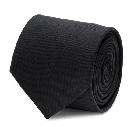 Black Formal Pinstripe Silk Tie