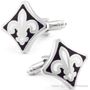 Black French Flower Cufflinks