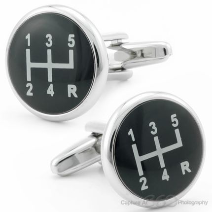 Black Gear Shift Cuflinks