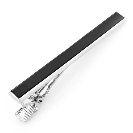 Black Inlaid Tie Clip