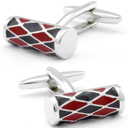 Black & Red Cylinder Cufflinks