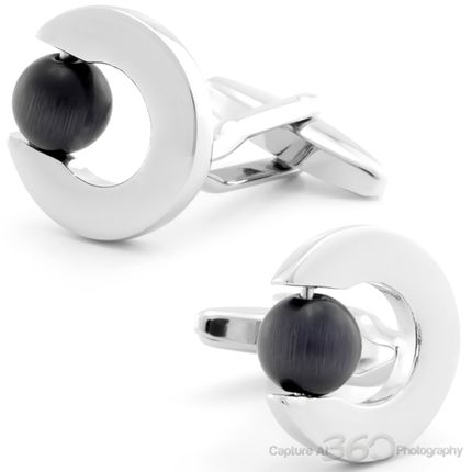 Black Scaled Dot Cufflinks
