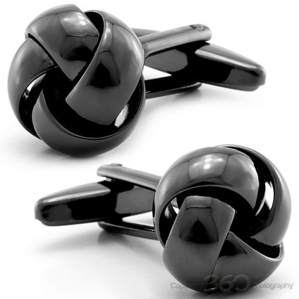 Black Sleek Knots Cufflinks