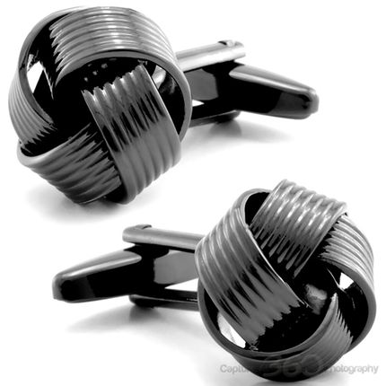 Black Spherical Knots Cufflinks