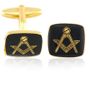 Black Square Masonic Coin Cuff Links