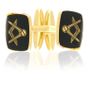 Black Square Masonic Coin Cuff Links