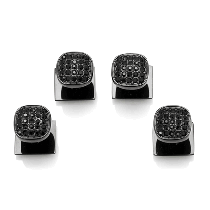 Black Stainless Steel Black Pave Crystal Studs