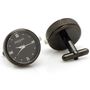 Black Stainless Steel Functional Watch Cufflinks