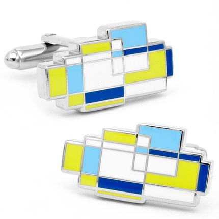 Blue And Green Mondrian Cufflinks